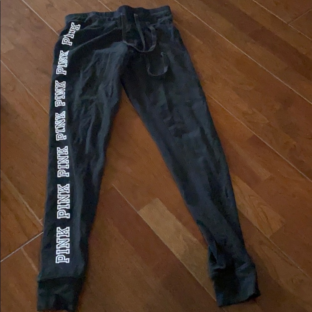 PINK: Logo Black Yoga Pants Leggings